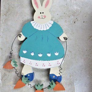 Farmhouse EASTER bunny carrots hanging decoration 10.5" X 6" X 1"